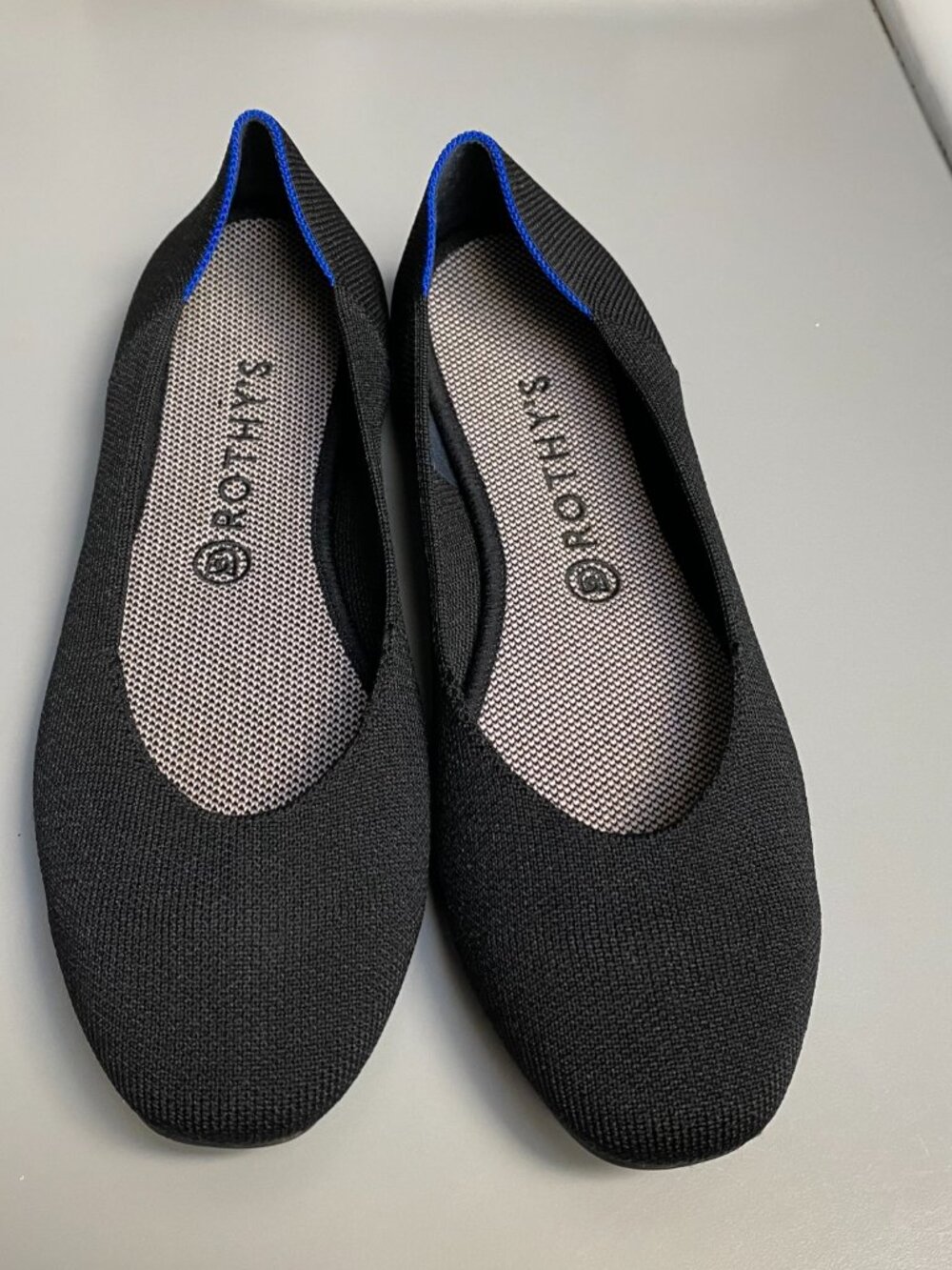 EUC Rothy's Black Round Toe Classic Comfort Minimalist Flats Ballet Shoes 10,5